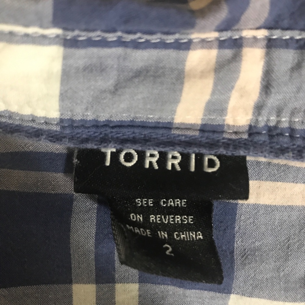 Torrid 2 Button Down Plaid Blouse - image 2